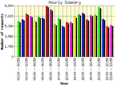 Hourly Summary: Number of requests by Hour.